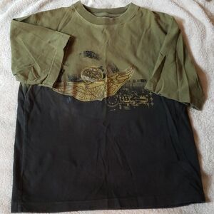 Olive and Black Graphic Kids' T-Shirt